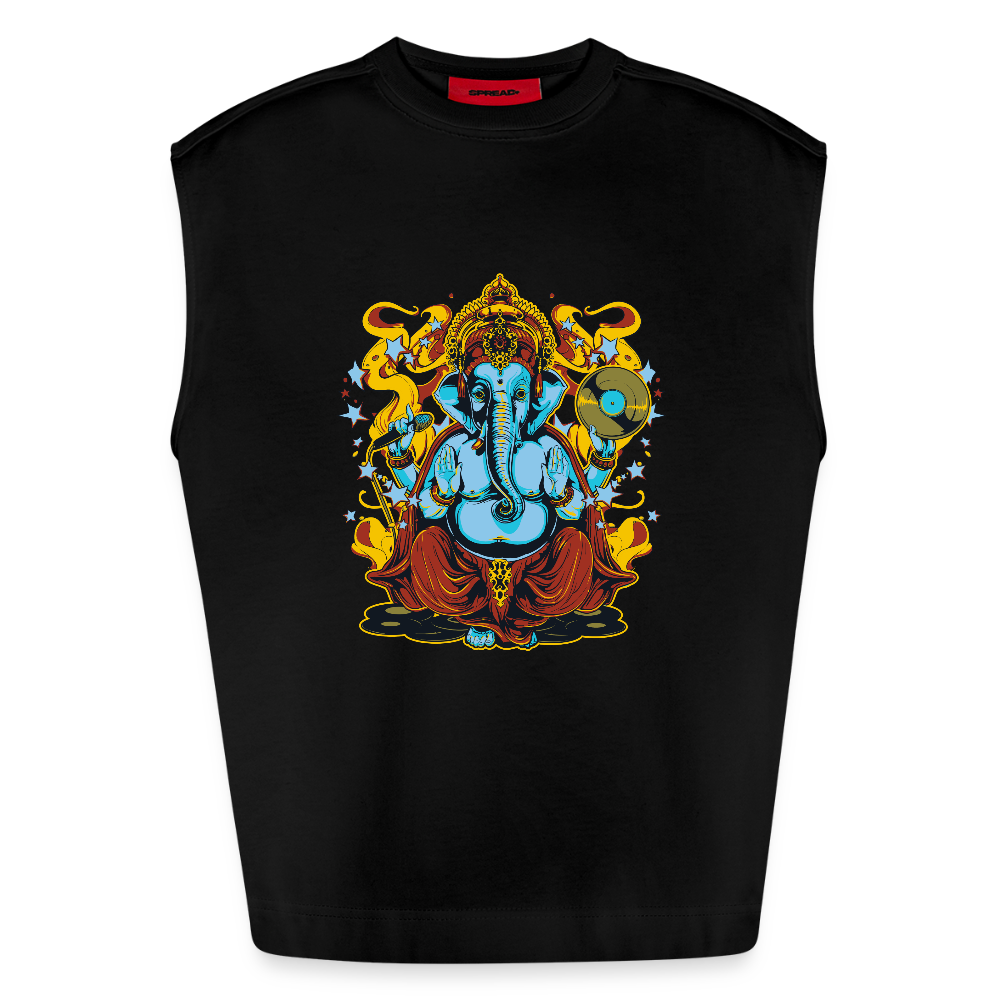 Heavyweight oversized organic tanktop made in EU Unisex - SOLID BLACK