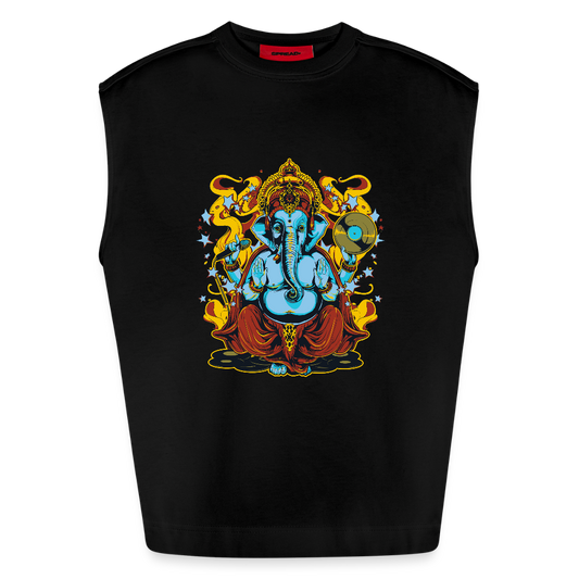 Heavyweight oversized organic tanktop made in EU Unisex - SOLID BLACK
