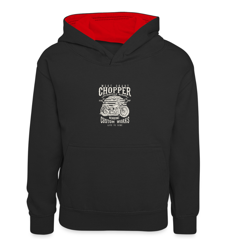 Teenager contrast-hoodie/kinderen contrast-hoodie - zwart/rood