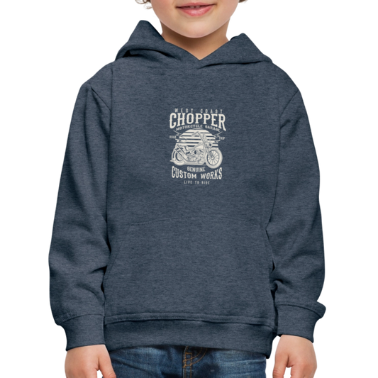 Kinderen trui Premium met capuchon - jeansblauw