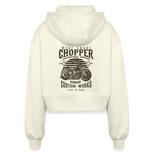 Vrouwen oversized cropped ziphoodie - nature
