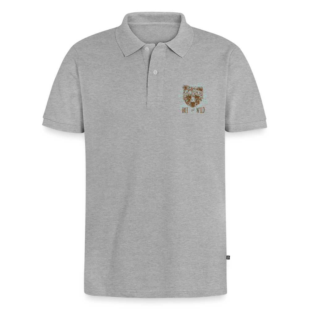 Mannen Premium Bio Poloshirt - grijs gemêleerd