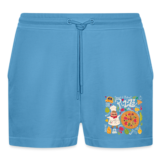 Organic relaxed cropped shorts made in EU -  Sol Blue