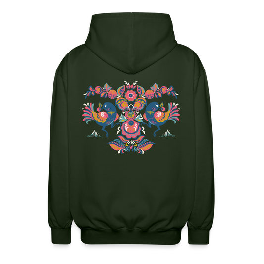 Uniseks zip hoodie - forestgroen