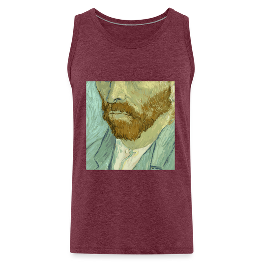 Mannen Premium tank top - bordeaux gemêleerd