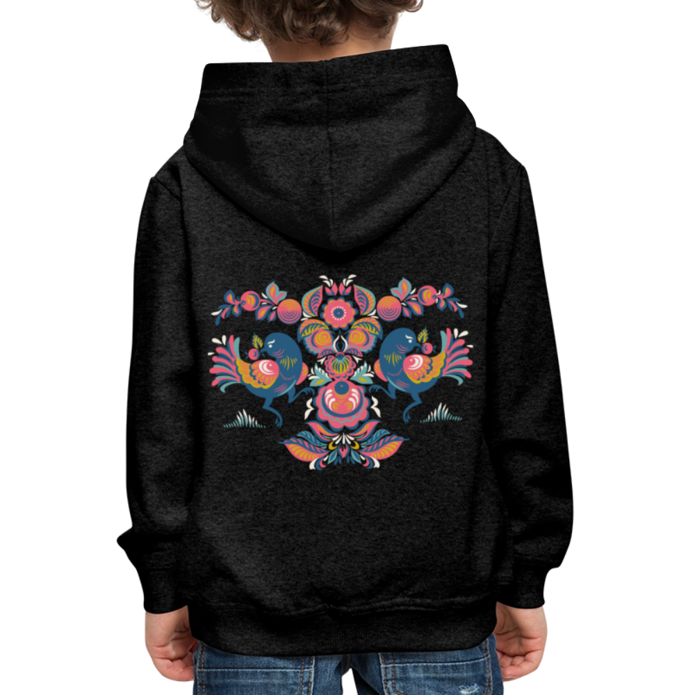 Kinderen trui Premium met capuchon - houtskool