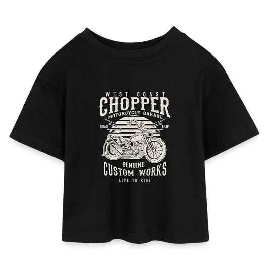 Kinderen cropped jersey T-shirt - zwart