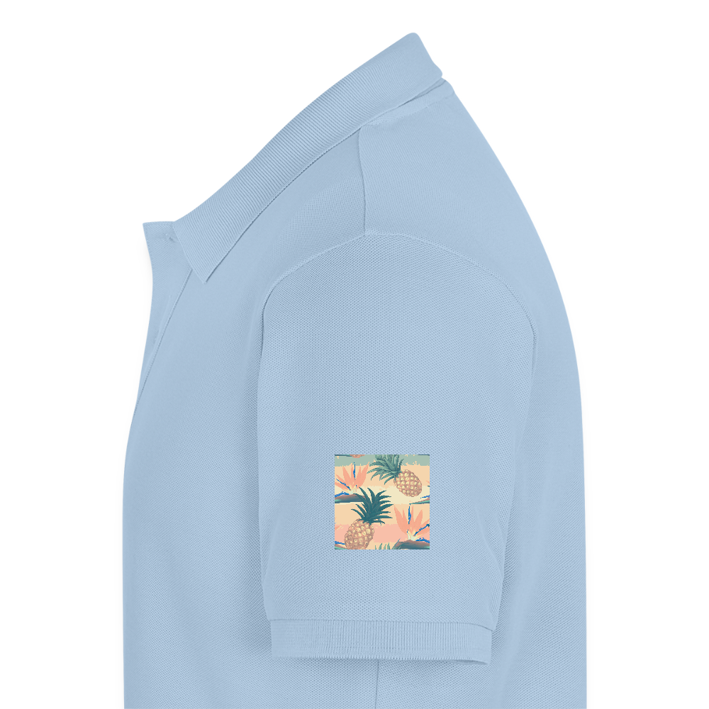 Mannen Premium Bio Poloshirt - lichtblauw