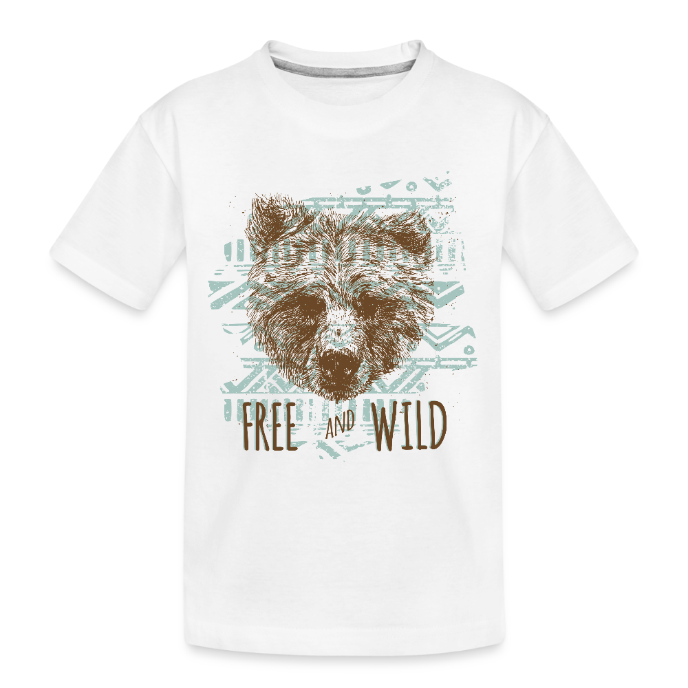 Teenager premium biologisch T-shirt - wit