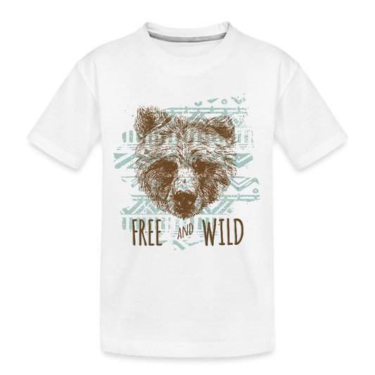 Teenager premium biologisch T-shirt - wit