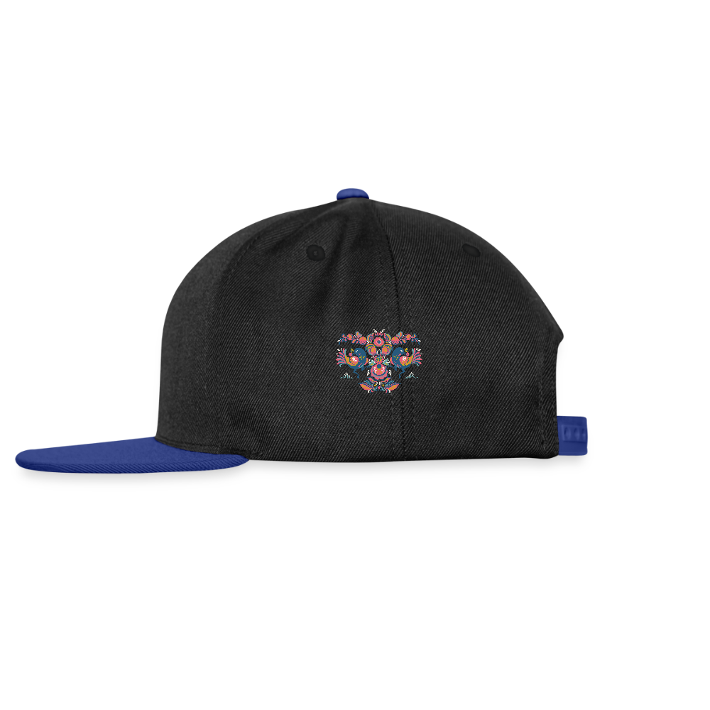 Snapback cap - zwart/koningsblauw
