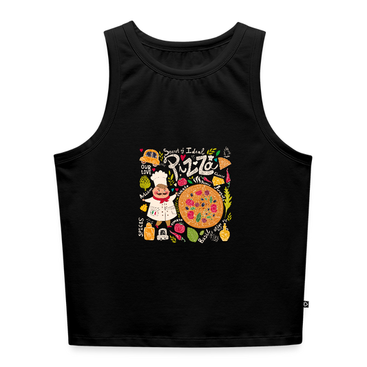 Vrouwen cropped tanktop - zwart