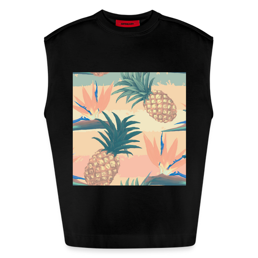 Heavyweight oversized organic tanktop made in EU Vrouwen - SOLID BLACK