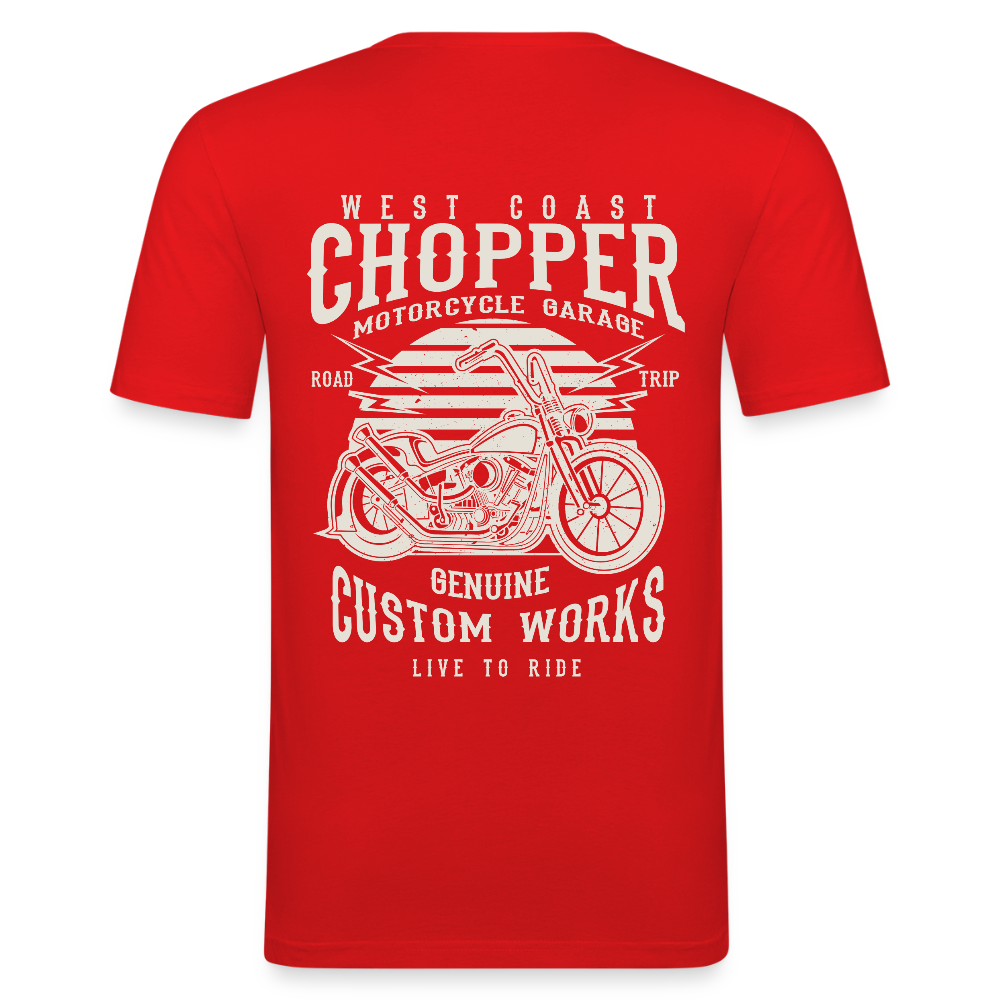 Mannen slim fit T-shirt - rood
