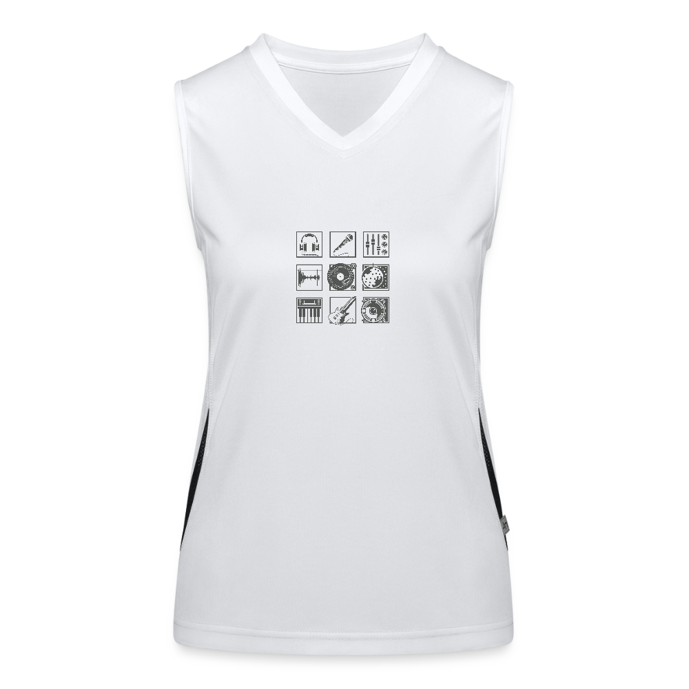 Functionele contrasterende tanktop voor vrouwen - wit/zwart