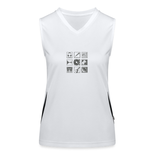 Functionele contrasterende tanktop voor vrouwen - wit/zwart