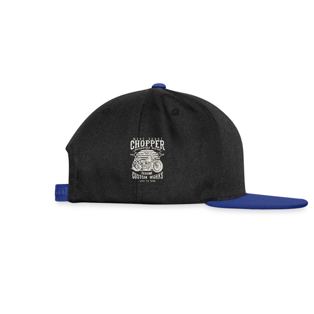 Snapback cap - zwart/koningsblauw