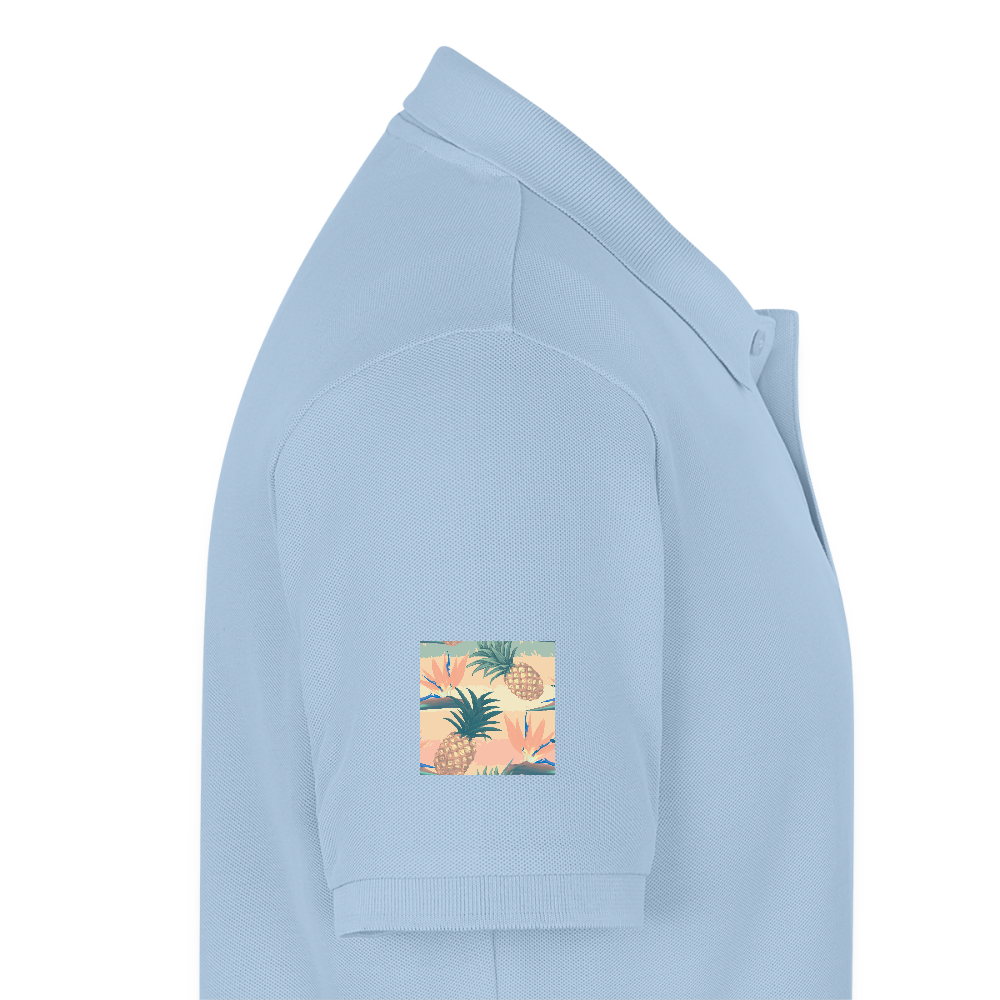 Mannen Premium Bio Poloshirt - lichtblauw