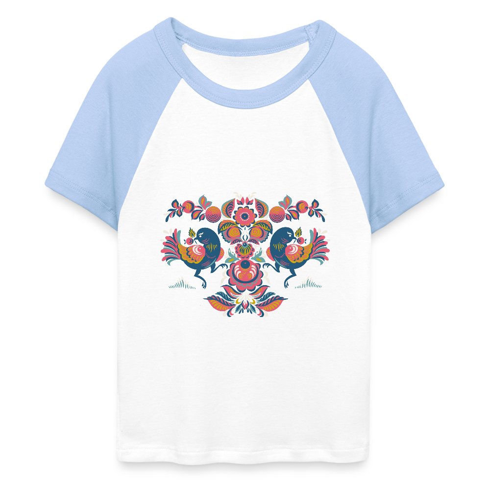 Vrouwen cropped Baby Tee - wit/lichtblauw