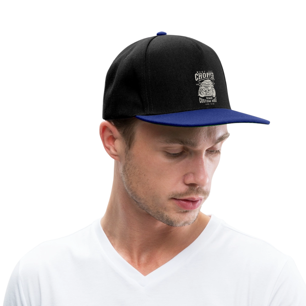 Snapback cap - zwart/koningsblauw