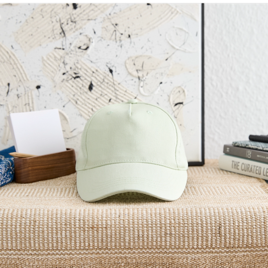 Bio kinder basecap - licht mintgroen