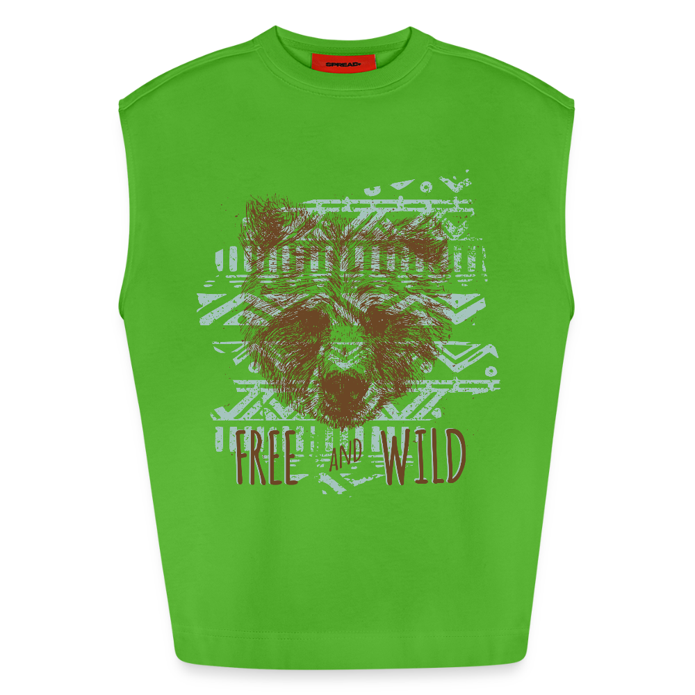 Heavyweight oversized organic tanktop made in EU mannen - Apple Neon
