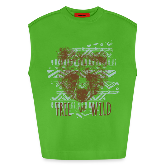 Heavyweight oversized organic tanktop made in EU mannen - Apple Neon