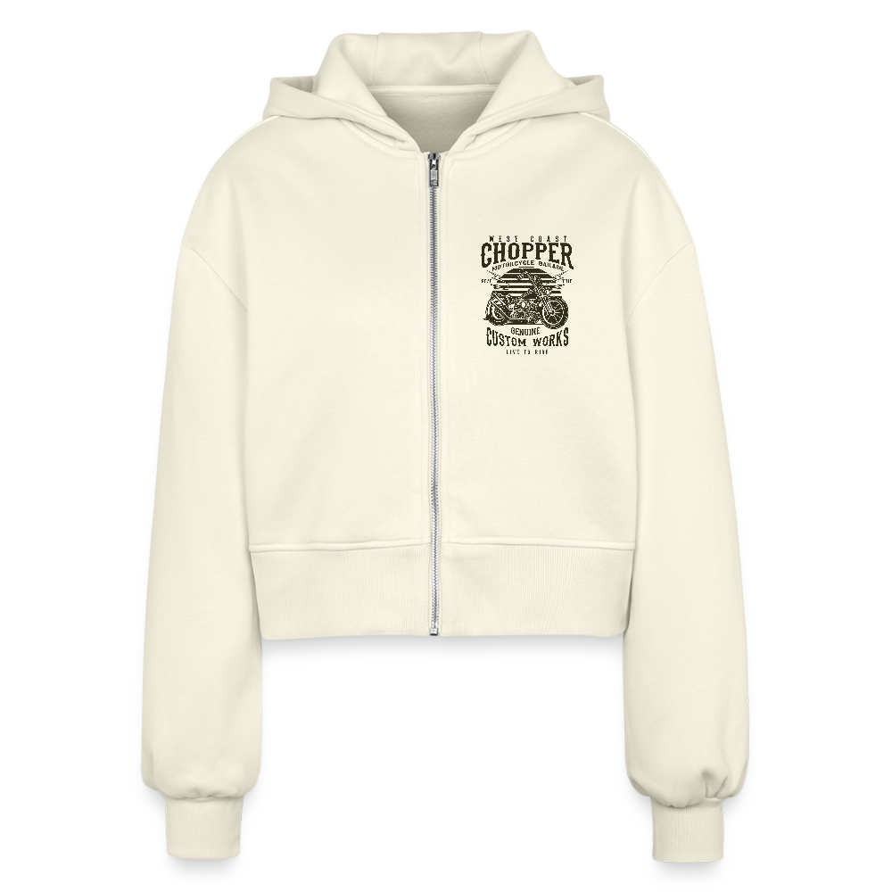 Vrouwen oversized cropped ziphoodie - nature