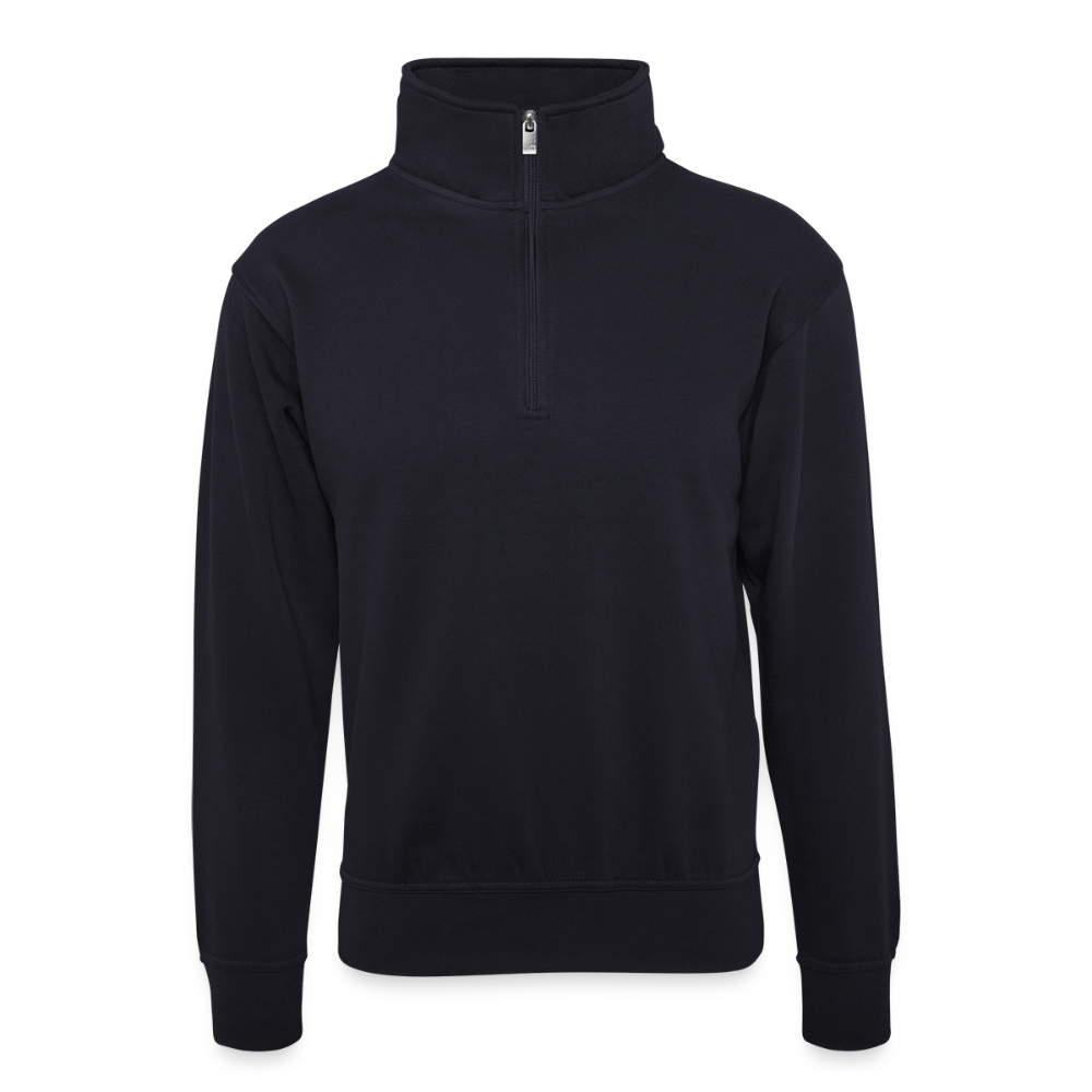 Uniseks sweater met zip-kraag - donkernavy 