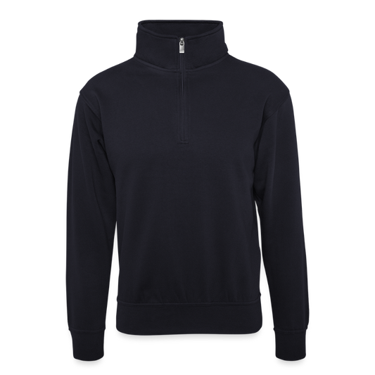 Uniseks sweater met zip-kraag - donkernavy 
