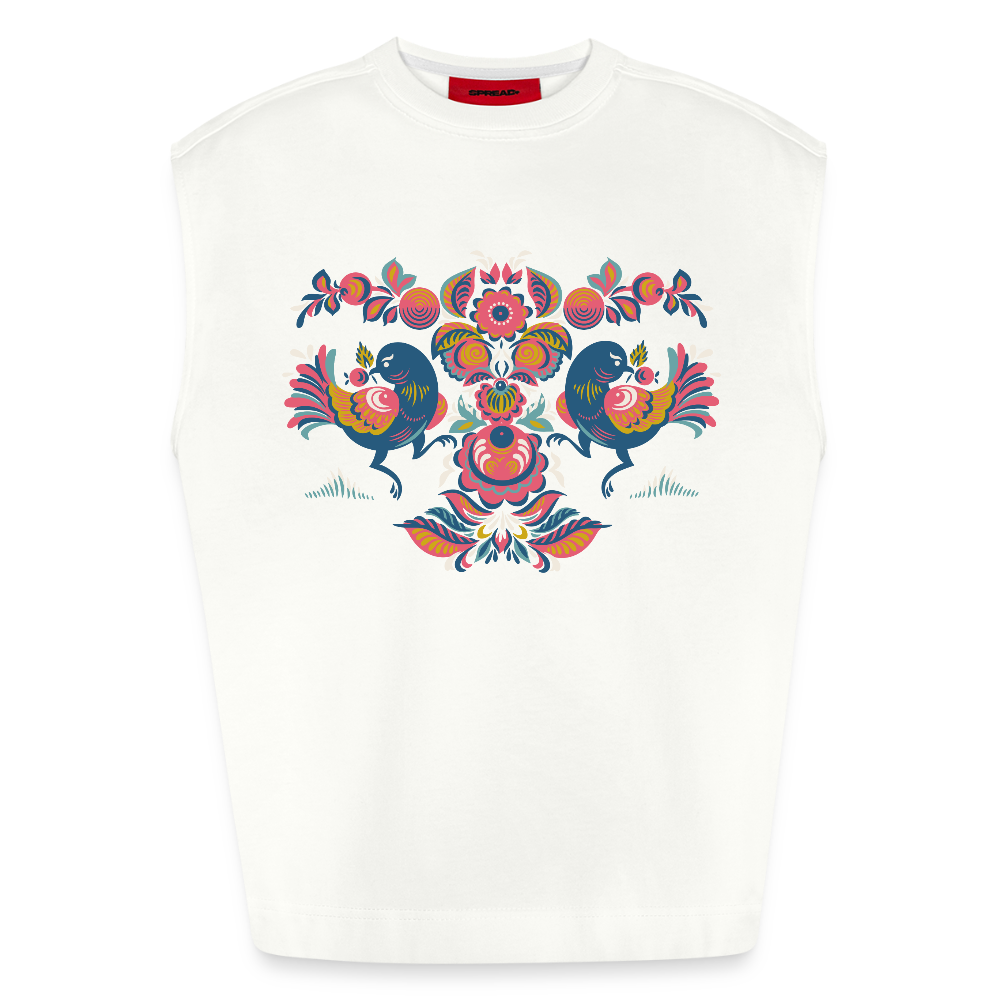 Heavyweight oversized organic tanktop made in EU mannen - OFF WHITE