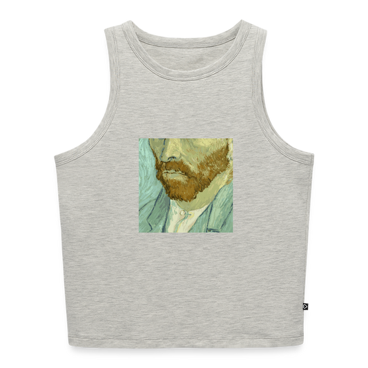 Vrouwen cropped tanktop - grijs gemêleerd
