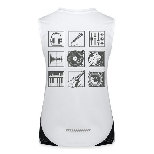 Functionele contrasterende tanktop voor vrouwen - wit/zwart
