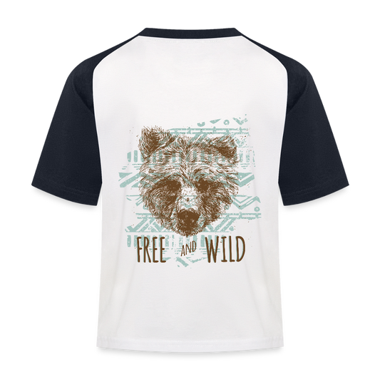 Kinderen baseball T-shirt - wit/navy