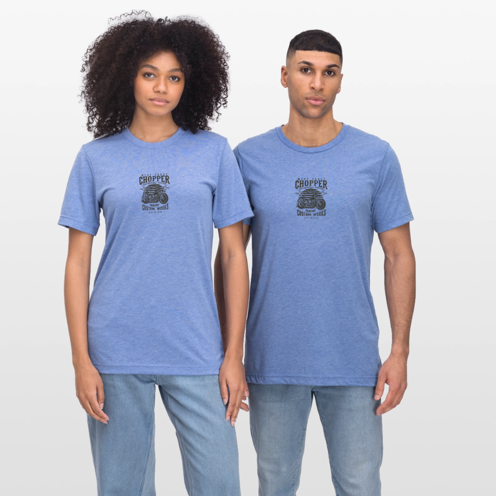 Unisex tri-blend T-shirt van Bella + Canvas - blauw gemêleerd