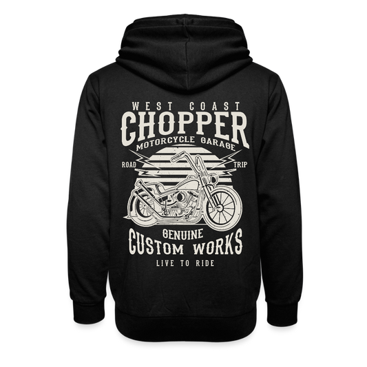 Unisex sjaalkraag hoodie - zwart