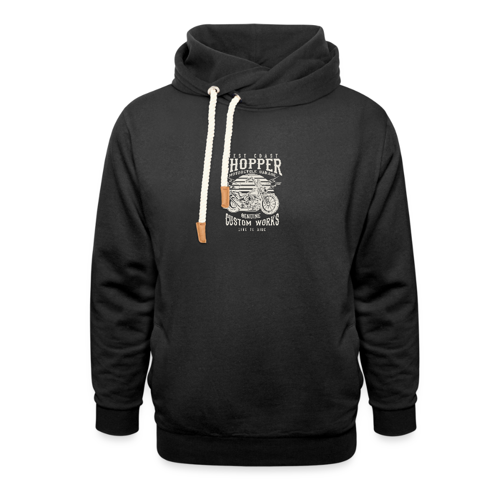 Unisex sjaalkraag hoodie - zwart