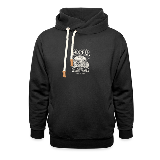 Unisex sjaalkraag hoodie - zwart