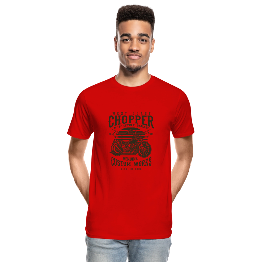 Mannen premium biologisch T-shirt - rood