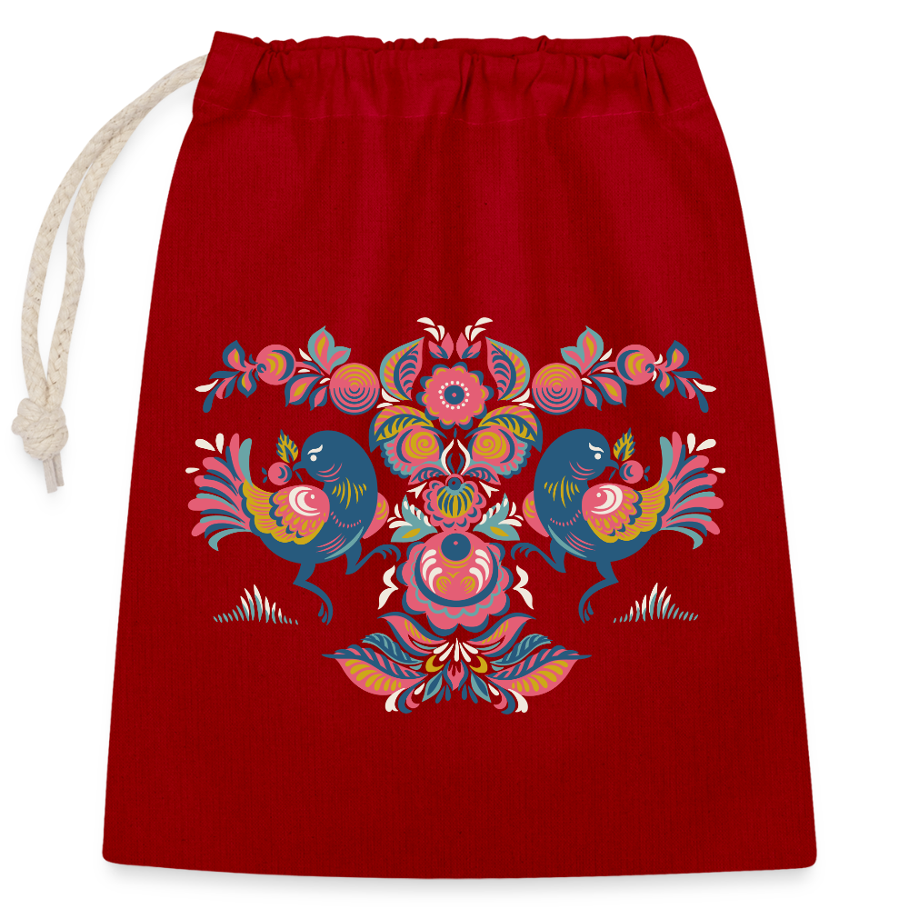 Afsluitbare cadeauzak van katoen (25x30cm) - rood