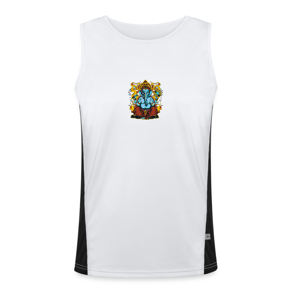 Functionele contrasterende tanktop voor mannen - wit/zwart