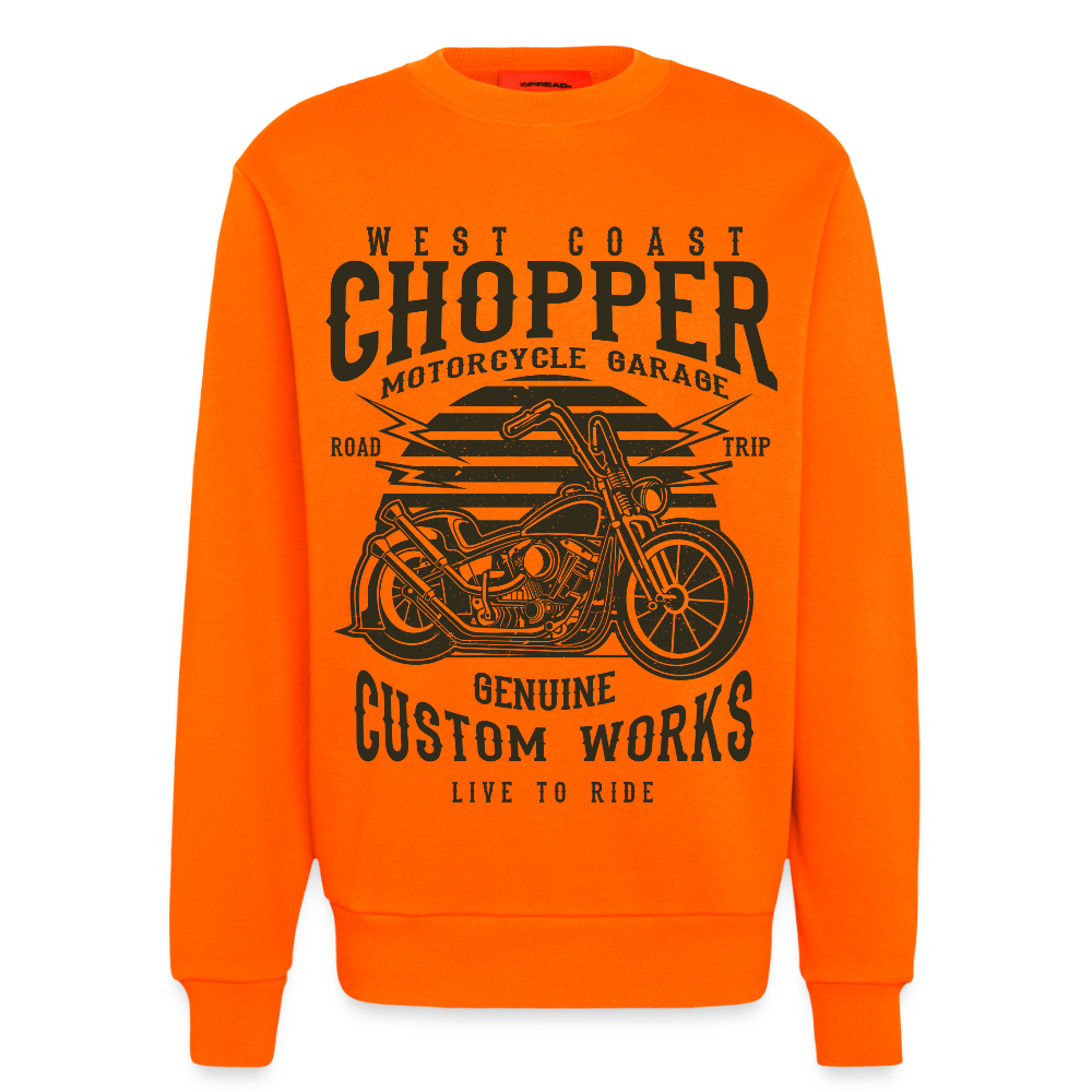 Organic relaxed crewneck made in EU - SUNSET ORANGE