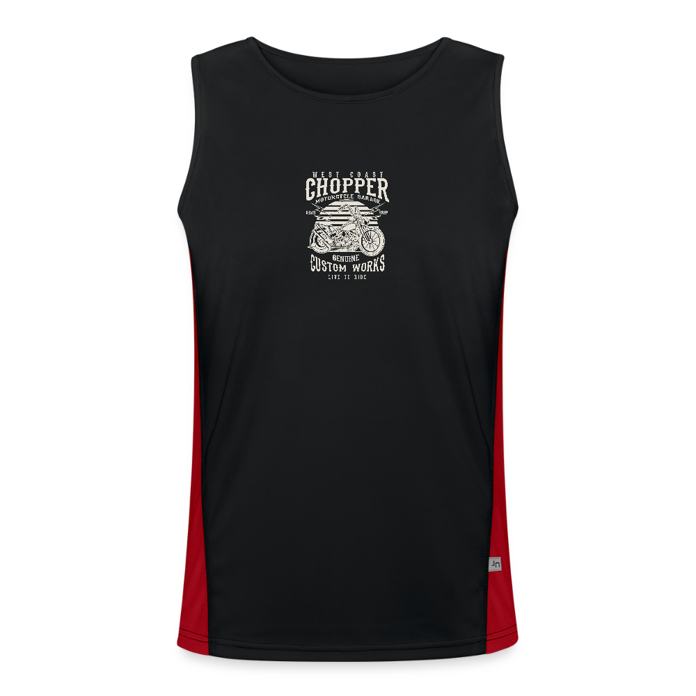 Functionele contrasterende tanktop voor mannen - zwart/rood