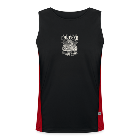 Functionele contrasterende tanktop voor mannen - zwart/rood