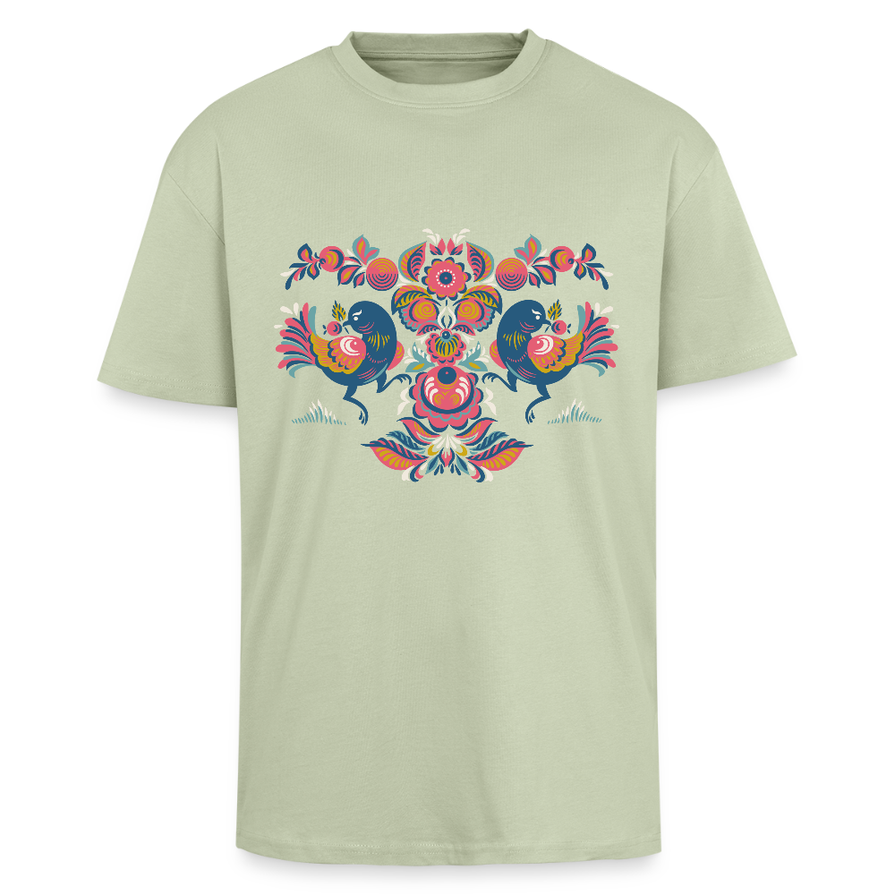 Dik oversized T-shirt - licht saliegroen 