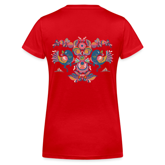 Vrouwen bio T-shirt met V-hals van Stanley & Stella - rood