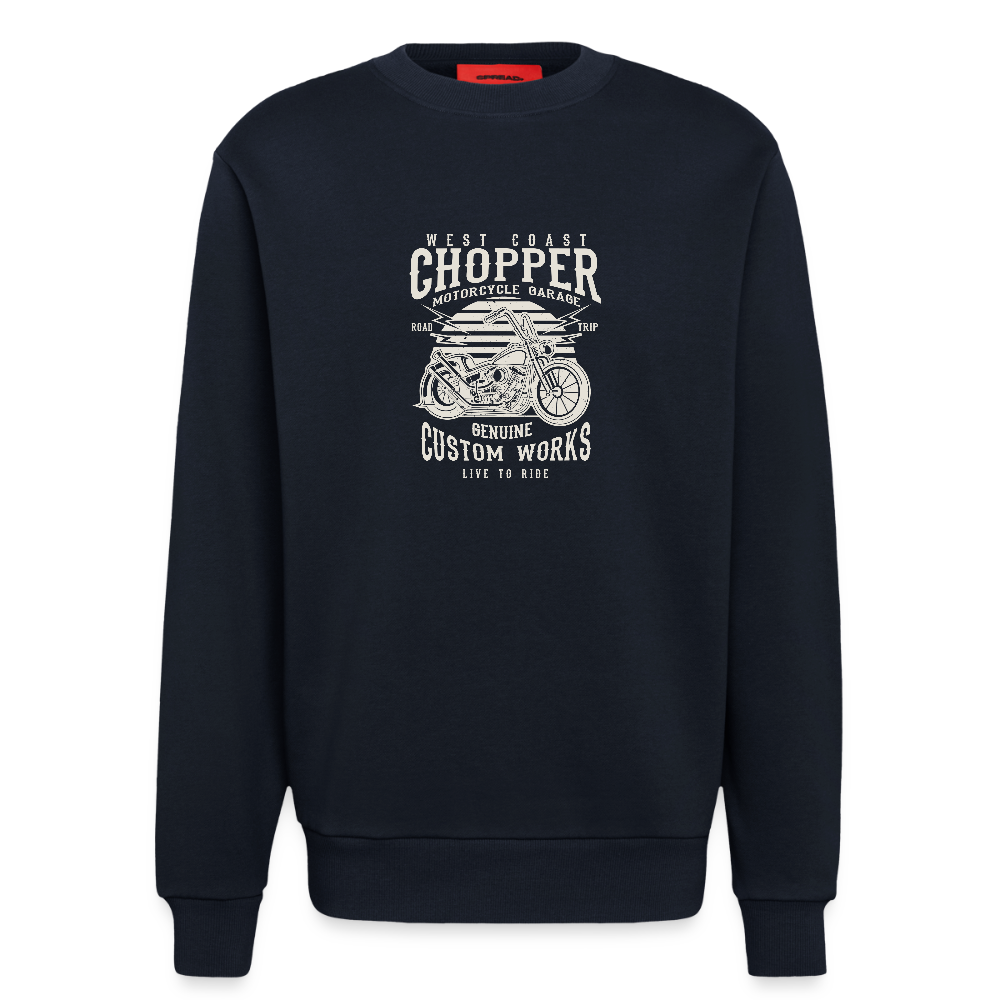 Organic relaxed crewneck made in EU - DARK NAVY