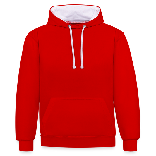 Contrast hoodie - rood/wit