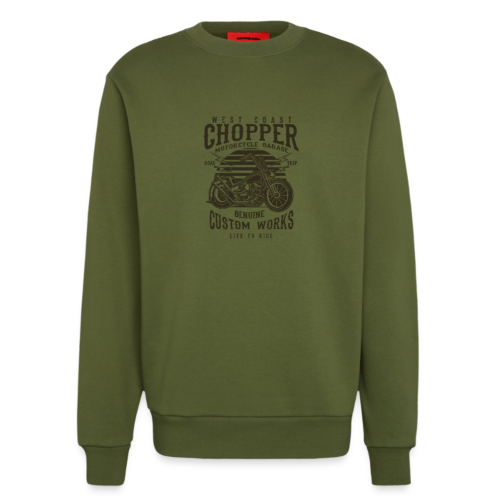 Organic relaxed crewneck made in EU - MOSS GREEN