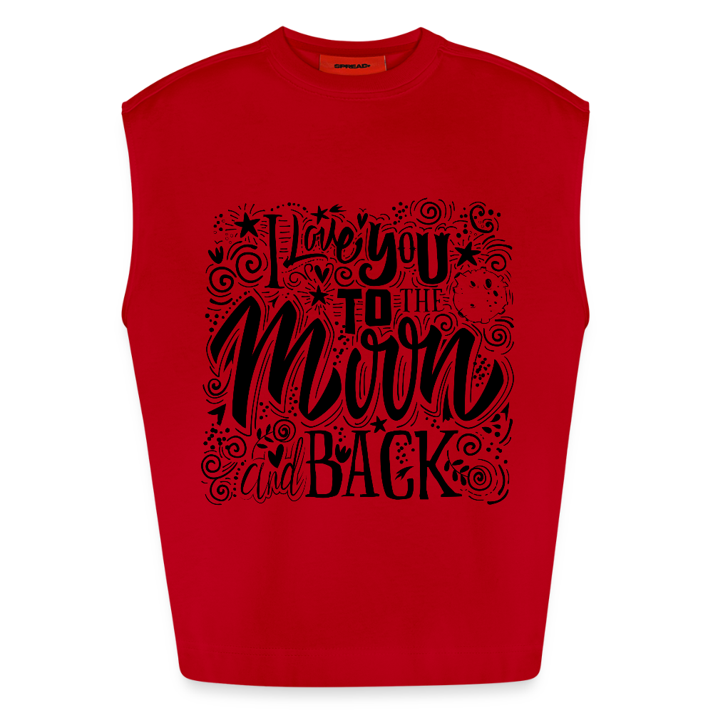 Heavyweight oversized organic tanktop made in EU Mannen - rood